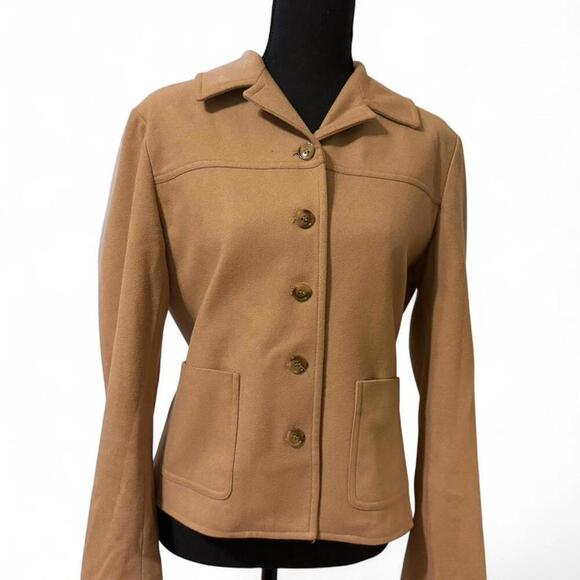 J. Crew Jackets & Blazers - J.Crew wool and cashmere blend tan button up jacket Size 8